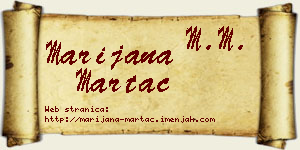 Marijana Martać vizit kartica